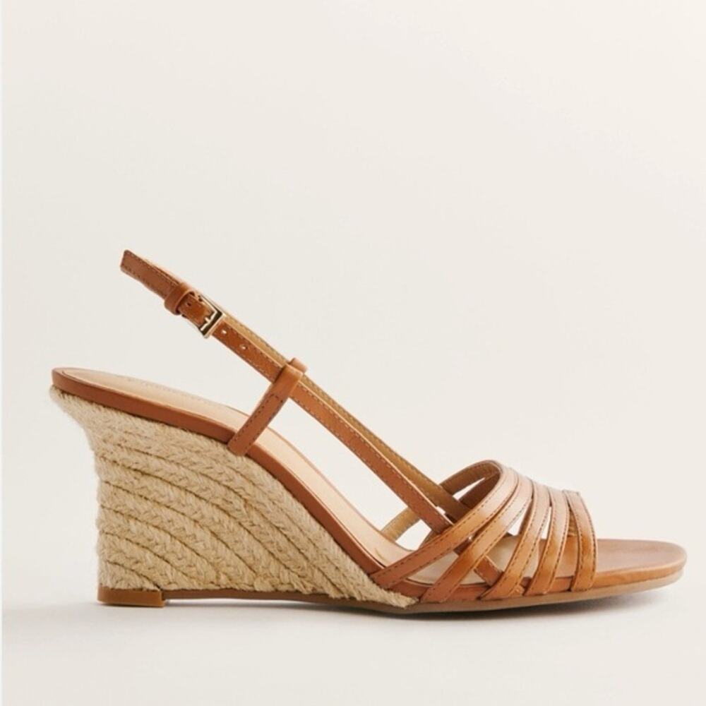 Reformation Ava Wedge Espadrille in Nutmeg Brown 8.5